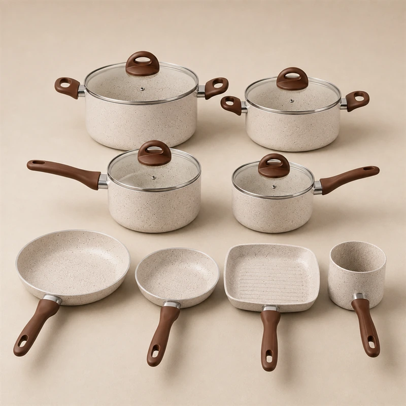 Conjunto de Panelas Brinox Ceramic Life Smart Plus, 8 peças, foto do produto.